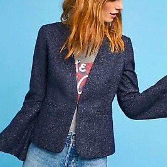 𝅺ANTHROPOLOGIE Cartonnier Navy striped blazer - Picture 10 of 10